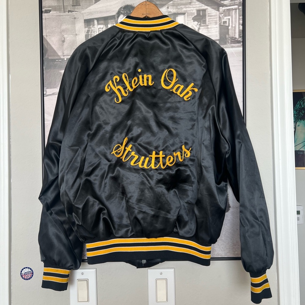 Vintage Klein Oak Strutters Bomber Jacket, Chainstitch Embroidery, Medium